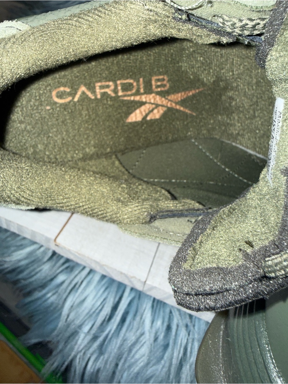 Cardi B x Reebok Women’s Athletic Sneakers in Olive Green